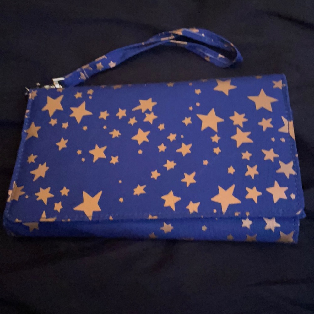 Gold Star blue wristlet- new